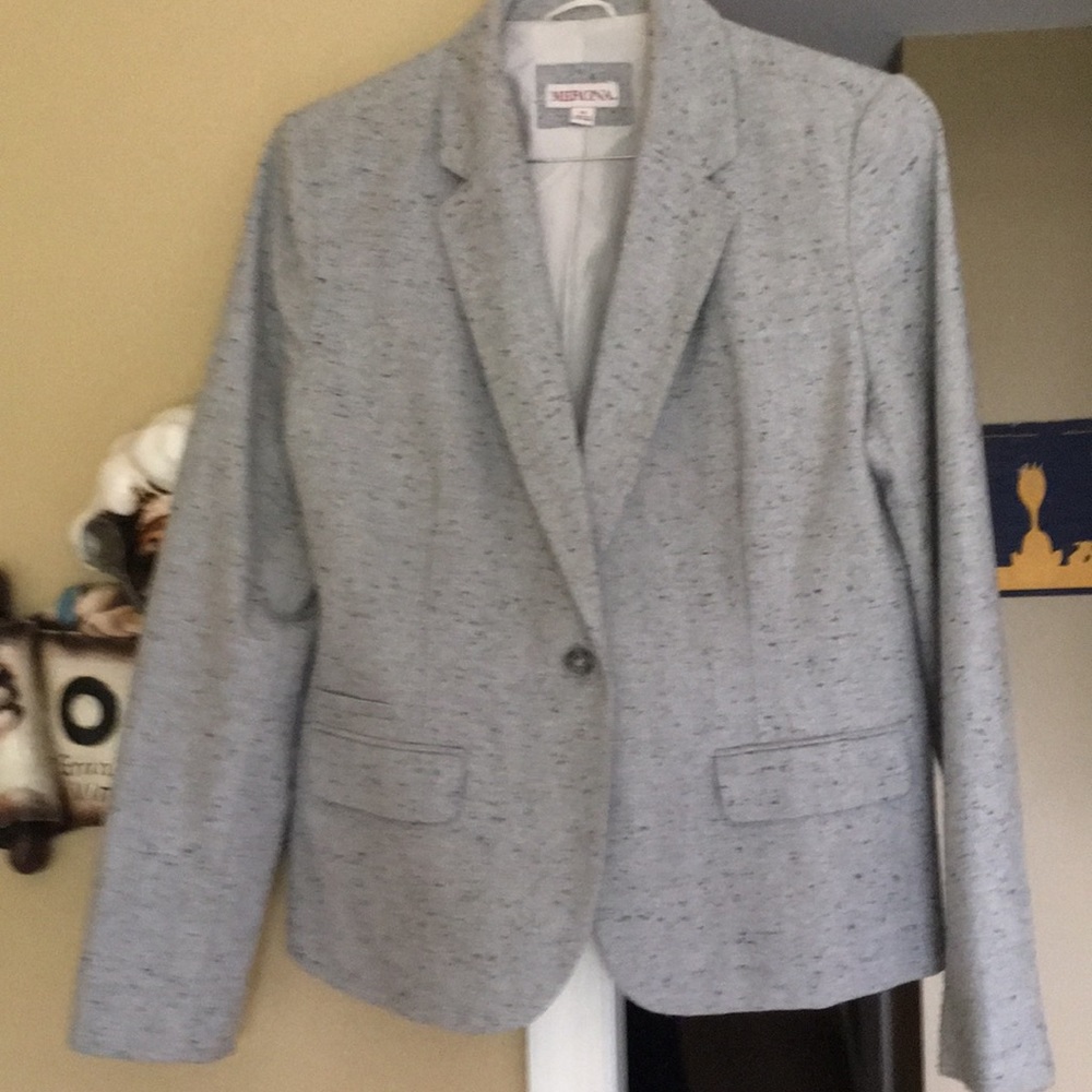 Gray black-speckled suit jacket
